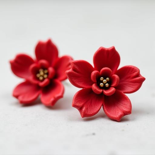 椿のイヤリング