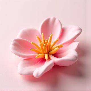 生徒の制作した美しい粘土の花